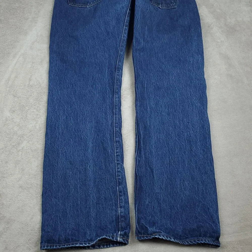 Levis 501 Jeans Mens 35x32 Blue Medium Wash Straight Button Fly Denim Waterless